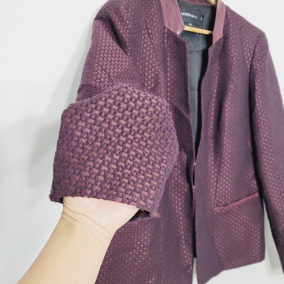 Lafayette 148 New York Purple Textured Blazer - Picture 5 of 12